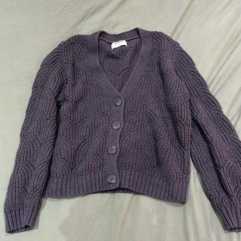 Old Navy Dark grey eyelet cardigan